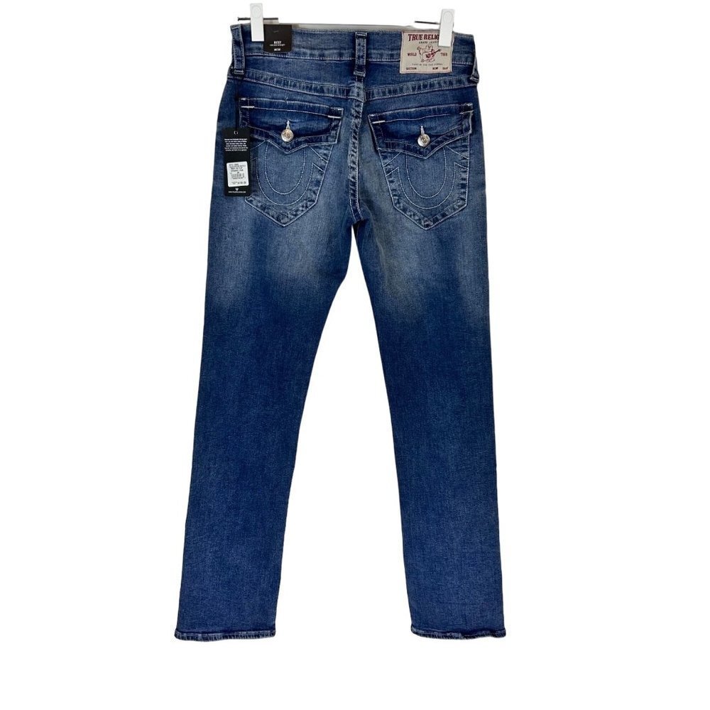 True Religion Jean Mens Size 30 and 32 Dark Wash Straight Ricky Relaxed Denim - Picture 3 of 11